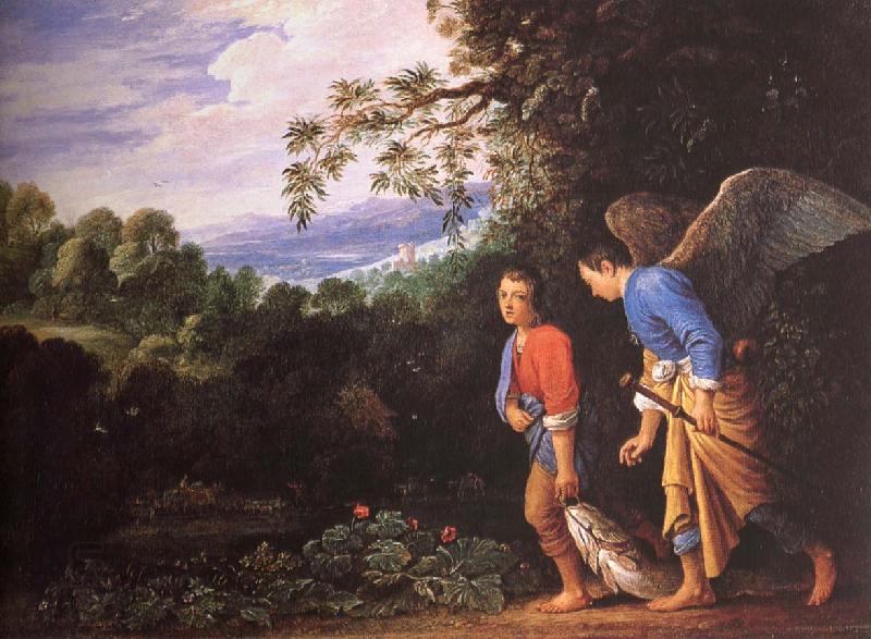 Adam Elsheimer Tobias and arkeangeln Rafael atervander with the fish China oil painting art
